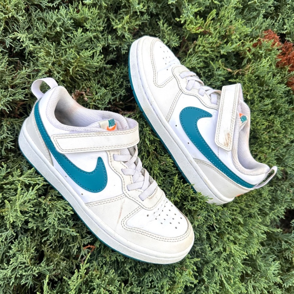 Nike Court Borough Low 2 Little Kids Sneakers Size 1Y White Teal